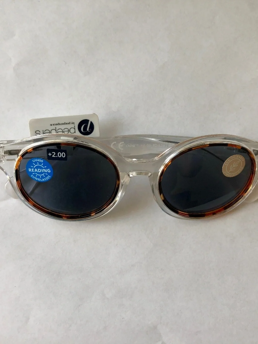 New Peepers Clear & Tortoise Charm Reading Sunglasses +2.00